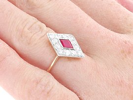 Kite Shaped Ring on the Hand