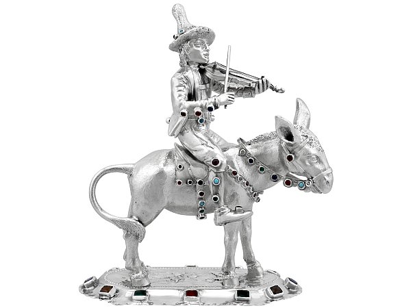 Antique Silver Donkey Table Ornament