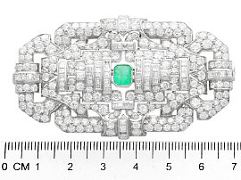 Diamond and Emerald Brooch Platinum