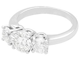 Platinum 2.49 Carat Diamond Trilogy Ring 