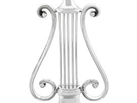 Victorian Silver Candlesticks Lyre Style