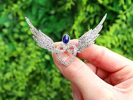 Antique Sweetheart Brooch with Wings
