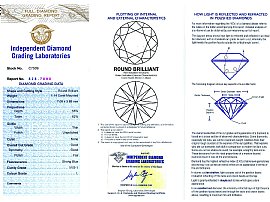 1950s Three Stone Diamond Ring for Sale Certificate