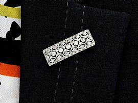 Wearing Edwardian Rectangular Diamond Brooch