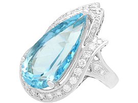 1950s aquamarine and diamond dress ring