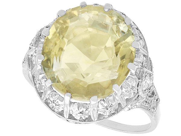 antique yellow sapphire diamond ring