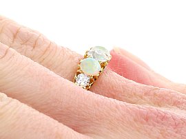  Diamond and Opal Ring