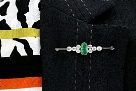Wearing Image for Emerald Brooch