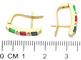 Measurement for Multi Gemstone Earrings