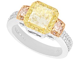 3.06 ct Yellow and Pink Diamond Engagement Ring