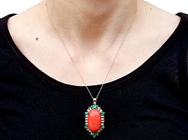 Wearing Image for Coral Pendant