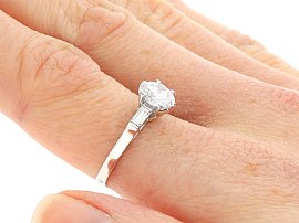 1 Carat Round Brilliant Cut Diamond Ring On Hand