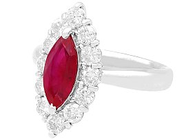 Vintage Marquise Cut Ruby Engagement Ring
