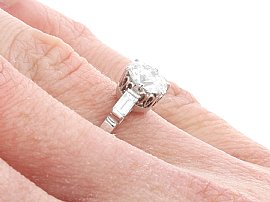 Diamond Engagement Ring with Baguette Side Stones