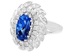 Oval Sapphire Ring with Diamonds Vintage