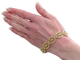 Yellow Gold Bracelet Being Worn