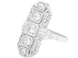 Antique Vertical 5 Stone Diamond Ring for Sale