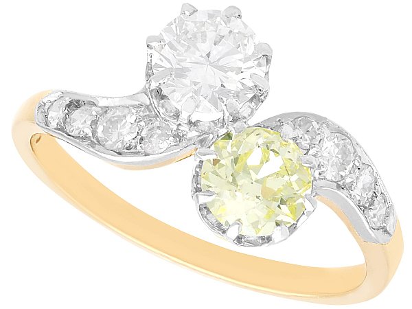 Antique Yellow Diamond Twist Ring for Sale
