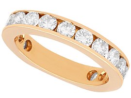 Vintage 1.76ct Diamond and 18ct Rose Gold Three Quarter Eternity Ring