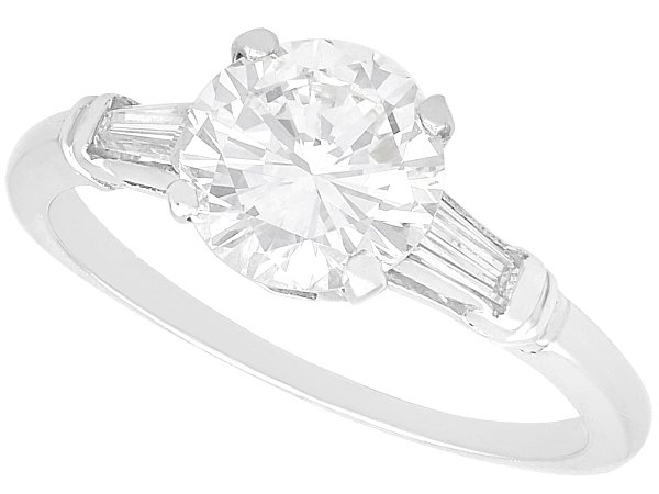 1.55 ct Diamond Solitaire with Baguettes