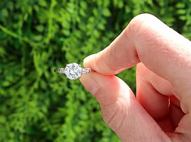 Vintage Diamond Solitaire Ring with Baguettes