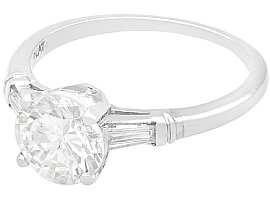1.55 ct Diamond Solitaire with Baguettes for Sale