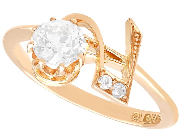 Antique Rose Gold Diamond Ring UK