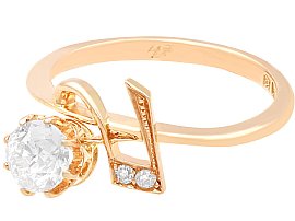 Antique 14ct Rose Gold Diamond Ring UK