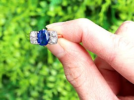 Vintage Oval Sapphire and Diamond Ring