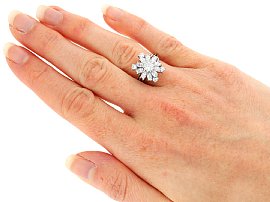 Vintage Cluster Engagement Ring Wearing