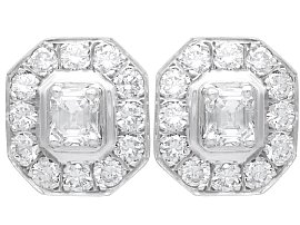 Vintage 3.42ct Diamond and 18ct White Gold Earrings