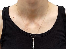 Wearing 6 Stone Diamond Drop Pendant