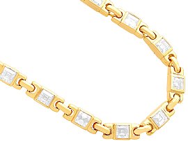 Vintage 18ct Yellow Gold Multi Diamond Necklace for Sale