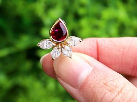 vintage ruby and diamond earrings for sale outsdie