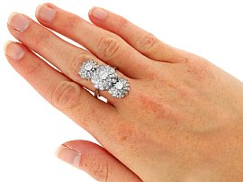 Statement Diamond Cocktail Ring Wearing