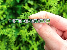 Green Tourmaline Brooch with Diamonds
