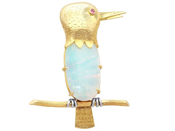  Vintage Opal Bird Brooch for Sale