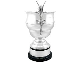 sterling silver trophy cup on plinth 1900s