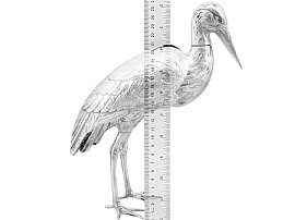 Large Antique Silver Stork Sugar Box Size