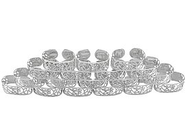 Set of 18 Silver Napkin Rings for Sale