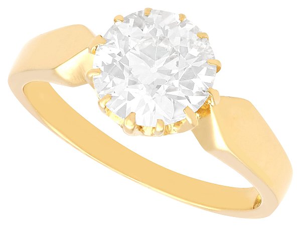 12 Claw Set Diamond Solitaire Ring for Sale