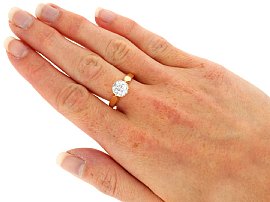Wearing 12 Claw Set Diamond Solitaire Ring on hand