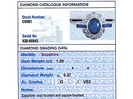 Art Deco Sapphire and Diamond Engagement Ring Grading