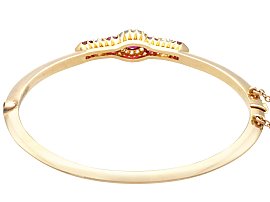 Antique Ruby and Diamond Yellow Gold Bangle