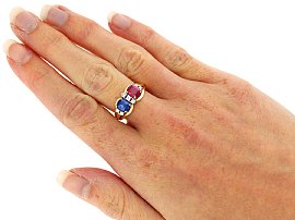 Pink and Blue Sapphire Ring in Gold UK