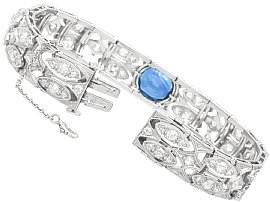 sapphire and diamond bracelet in platinum