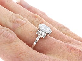 Antique Old Cut Diamond Solitaire Ring Wearing