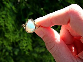 Cabochon Opal Ring in Yellow Gold for Sale Outside