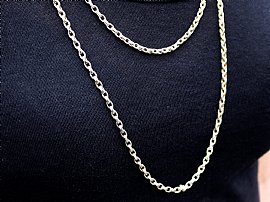 9ct Gold Longuard Chain for Sale Wearing