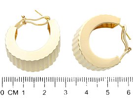 18k Yellow Gold Hoop Earrings Size